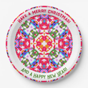 Plato De Papel Personalizado Jolly Colorful Modern Navidades Kitc