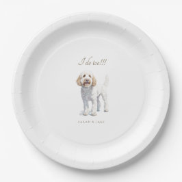 Plato De Papel Personalizado Labradoodle Boda Mascota