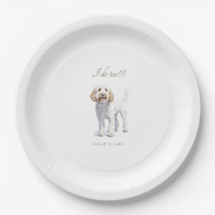 Plato De Papel Personalizado Labradoodle Boda Mascota