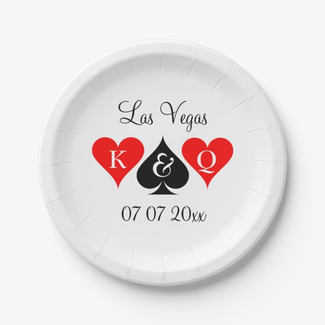 Plato De Papel Personalizado Las Vegas casinos temáticas de boda (Anverso)