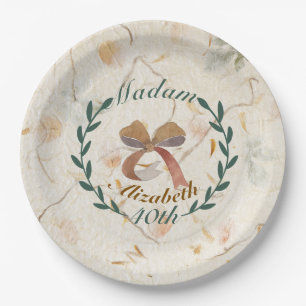 Plato De Papel Personalizado lindo clásico moderno fondo kraft 40