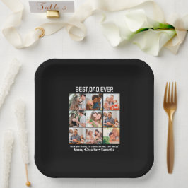 Plato De Papel Personalizado Mejor Papá Nunca Padres Día 9 Collag