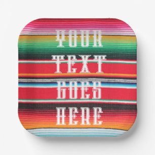 Plato De Papel personalizado mexicano poncho blancho cinco de may