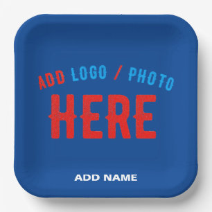 PLATO DE PAPEL PERSONALIZADO MODERNO ELEGANTE COBALT VERIFICADO A