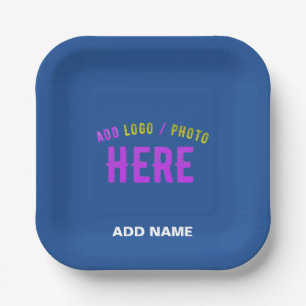 PLATO DE PAPEL PERSONALIZADO MODERNO ELEGANTE COBALT VERIFICADO A