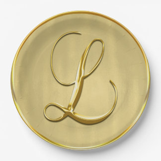 Plato De Papel Personalizado Monograma L Boda Monogramas Bodas