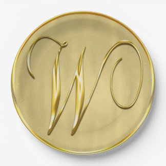 Plato De Papel Personalizado Monograma W Boda  Monogramos Bodas