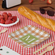 Personalizado Naranja Calabaza Verde Picnic Gingha