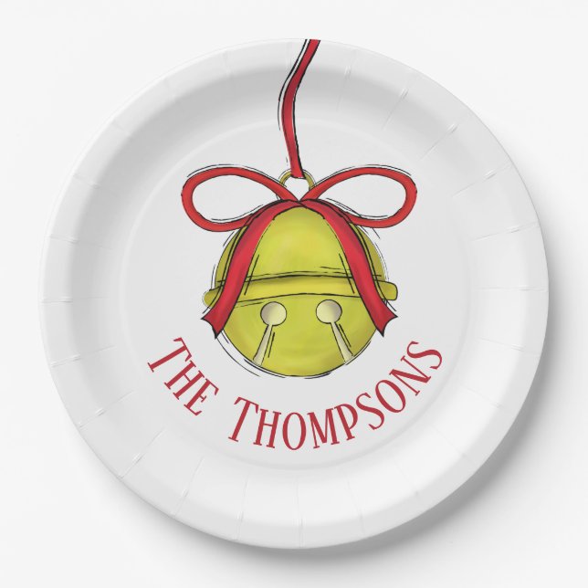 Plato De Papel Personalizado Navidades de vacaciones Fiesta graci (Anverso)