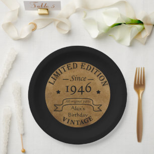 Plato De Papel Personalizado ochenta y cinco vintage 85 años