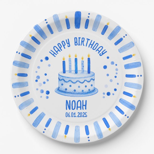 Plato de papel personalizado para cumpleaños       (Anverso)