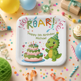 Plato de papel personalizado para cumpleaños de di