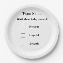 Plato de papel personalizado para partido de fútbo