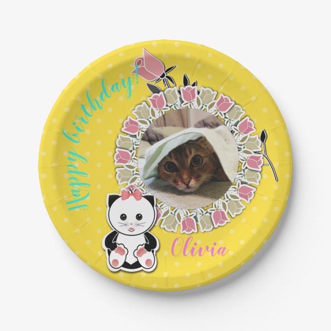 Plato De Papel Personalizado, personal, foto (Anverso)