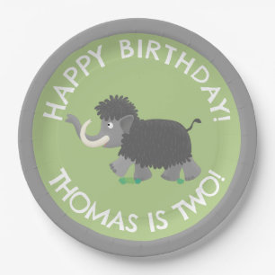 Plato De Papel Personalizado personalizado de mamut torpe