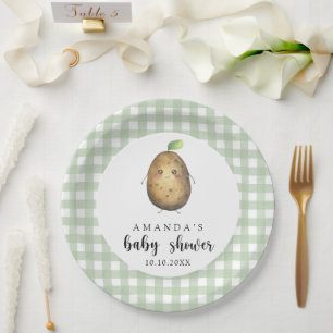 Plato De Papel Personalizado Potato Baby Shower