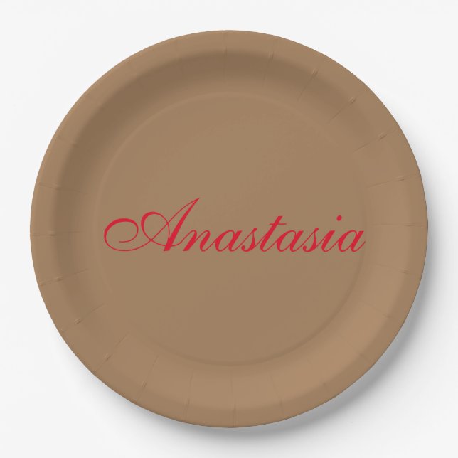 Plato De Papel Personalizado profesional de nombres de escritura  (Anverso)