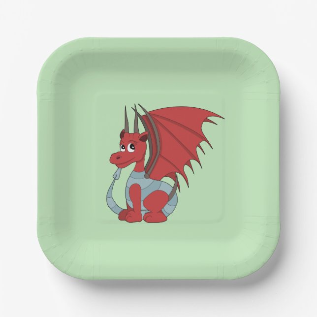 Plato De Papel Personalizado Red Dragon (Anverso)