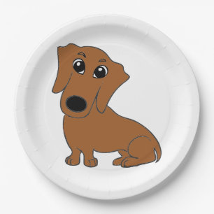 Plato De Papel personalizado rojo dachshund