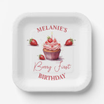 Personalizado Rosa Berry Primer Partido de Cumplea