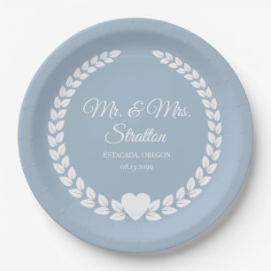 Plato De Papel Personalizado Sr. y Sra. Bride y Groom New