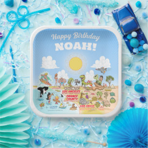 Plato De Papel Personalizado Sunny SoCal
