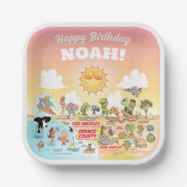 Plato De Papel Personalizado Sunny SoCal