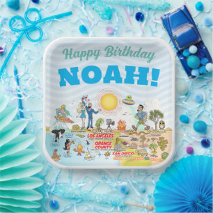 Plato De Papel Personalizado Sunny SoCal