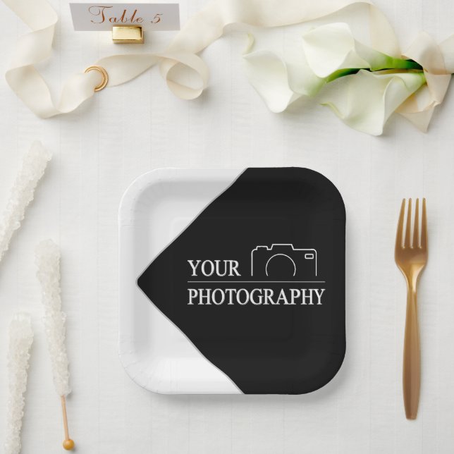 Plato De Papel Personalizado Template Business Company Crear su p (Boda)