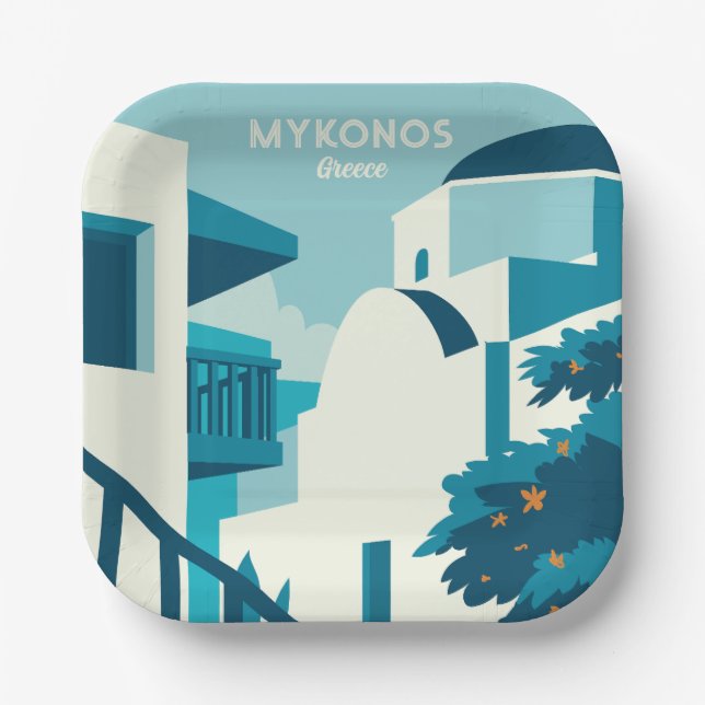 Plato De Papel Personalizado Texto Grecia (Anverso)