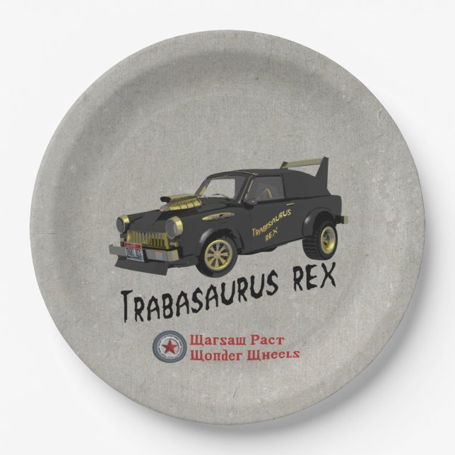 Plato De Papel Personalizado Trabant Car de Alemania Oriental (Anverso)