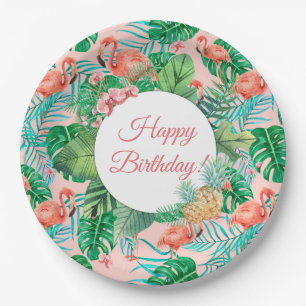 Plato De Papel Personalizado Tropical