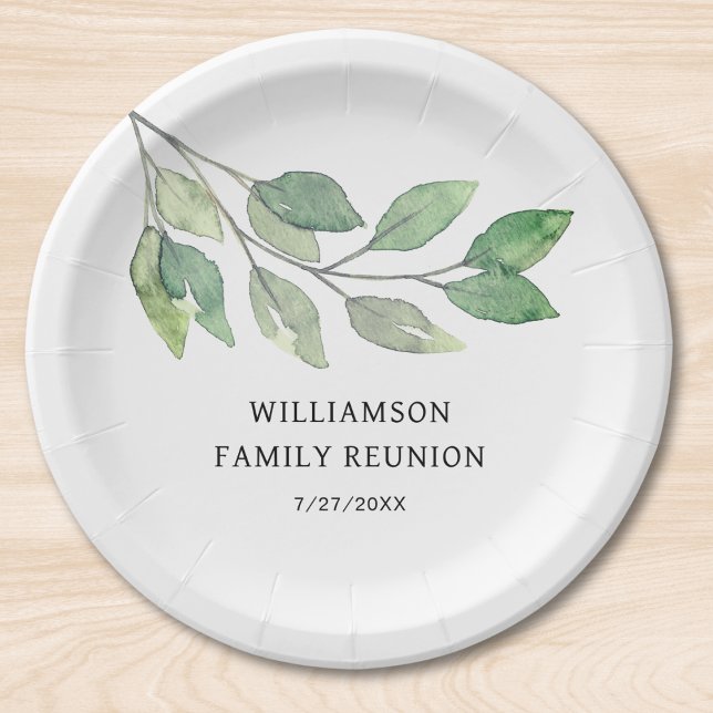 Plato De Papel Personalizado verde de la unión familiar (Subido por el creador)