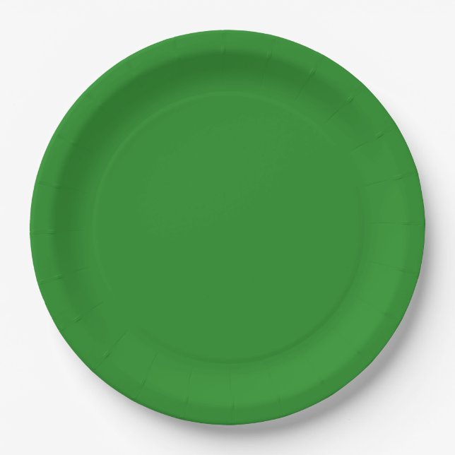 Plato de Papel Personalizado Verde Forestal (Anverso)