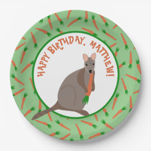 Plato De Papel Personalizado Wallaby y Carrods Fiesta de cumplea