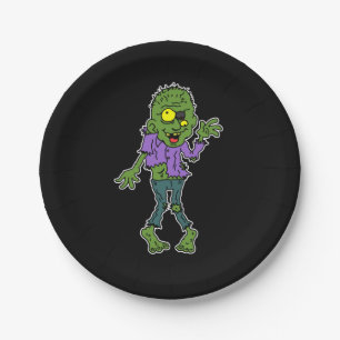 Plato De Papel Personalizado Zombie Halloween Party