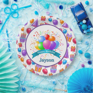 Plato De Papel Personalizar Celebración de Cumpleaños