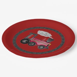 Plato De Papel Personalizar de Tren para Niños Choo Choo