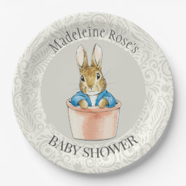 Plato De Papel Personalizar el Baby Shower de Peter the rabbit