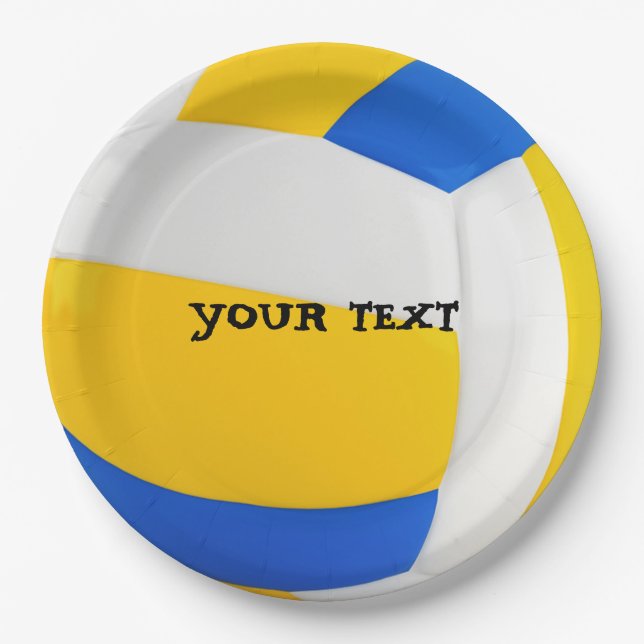 Plato De Papel Personalizar Fiesta de voleibol Guay (Anverso)