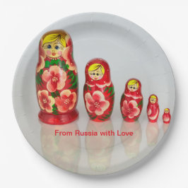 Plato De Papel Personalizar las muñecas apiladas rusas Matryoshka