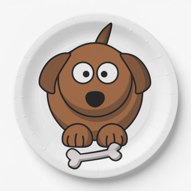 Plato De Papel Personalizar Perro Cute (Anverso)