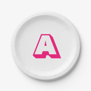 Plato De Papel Personalizar, personalizar alfabeto monograma inic