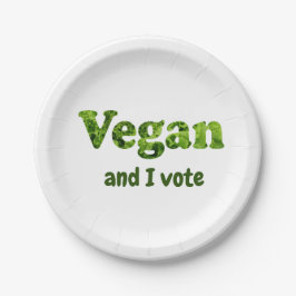Plato De Papel Personalizar Vegan Activista Voter