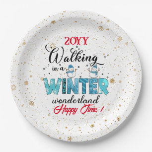 Plato De Papel Personalizar Winter Wonderland