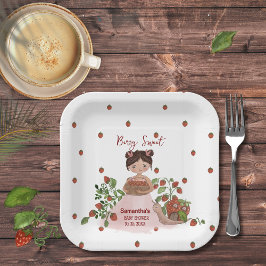 Plato De Papel Personalized Berry Sweet Baby Shower Disposable