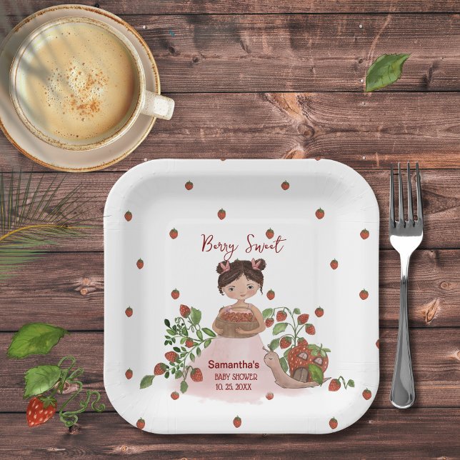 Plato De Papel Personalized Berry Sweet Baby Shower Disposable  (Personalized Berry Sweet Baby Shower Disposable Paper Plates)