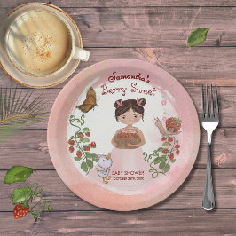 Plato De Papel Personalized Berry Sweet Baby Shower Paper Plates