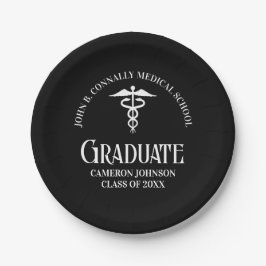 Plato De Papel Personalized Black Medical School Graduation Party