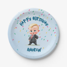 Plato De Papel Personalized Boss Baby Birthday Paper Plates